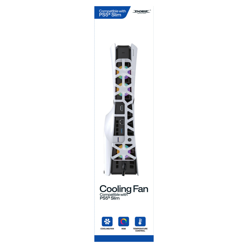Dobe RGB Cooling Fan for PS5 Slim White