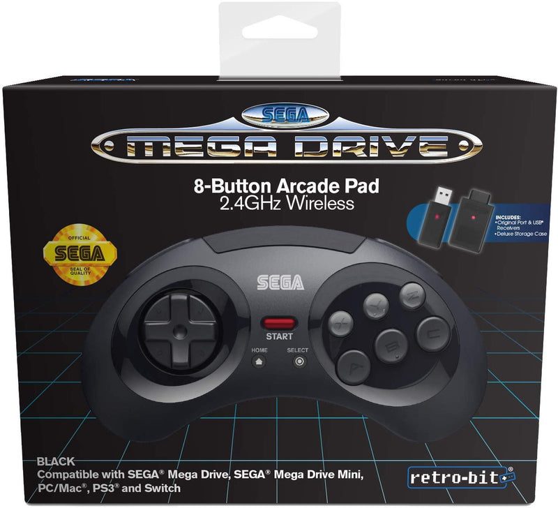 Retro-Bit SEGA MD 8-B 2.4G WL Black