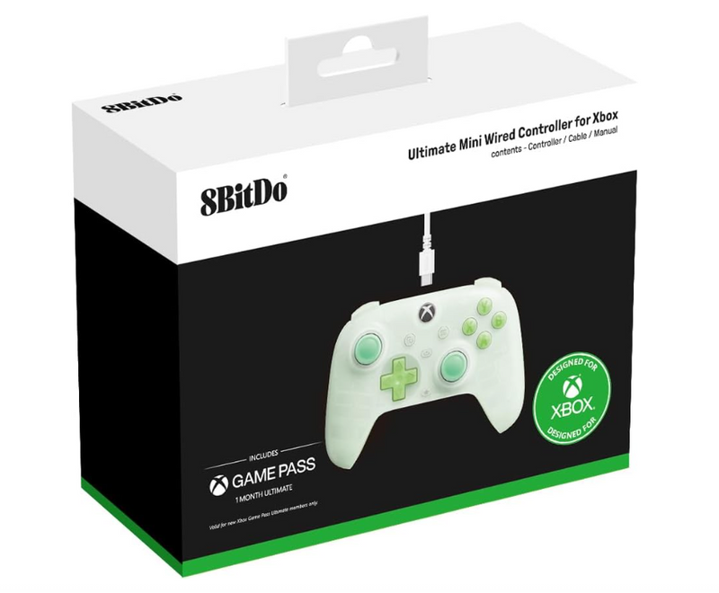 8BitDo Ultimate Mini Wired Xbox Pad Clear Green