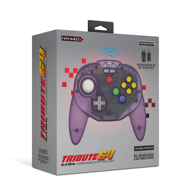 Retro-Bit Tribute 64 2.4G Purple