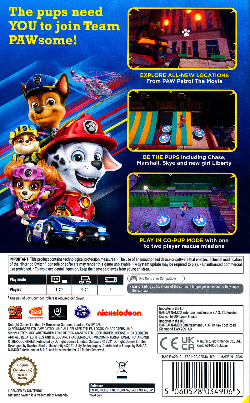 Paw Patrol Adventure City Calls NS
