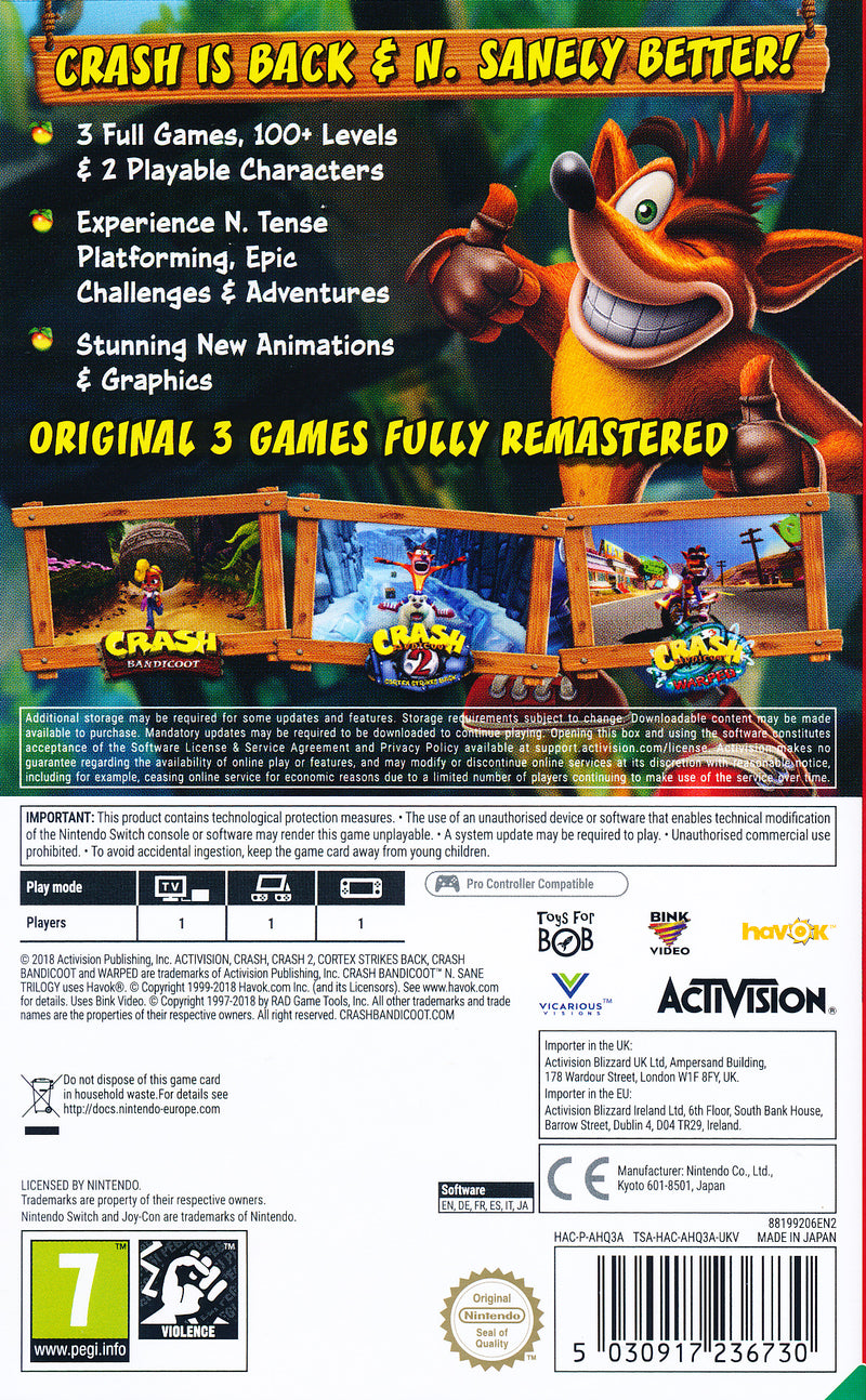 Crash Bandicoot N-Sane Trilogy NS