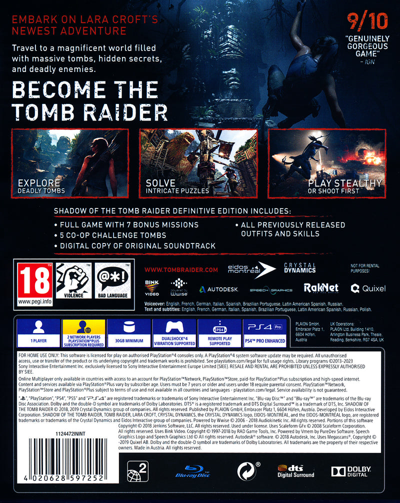 Shadow of Tomb Raider Def. Ed. PS4