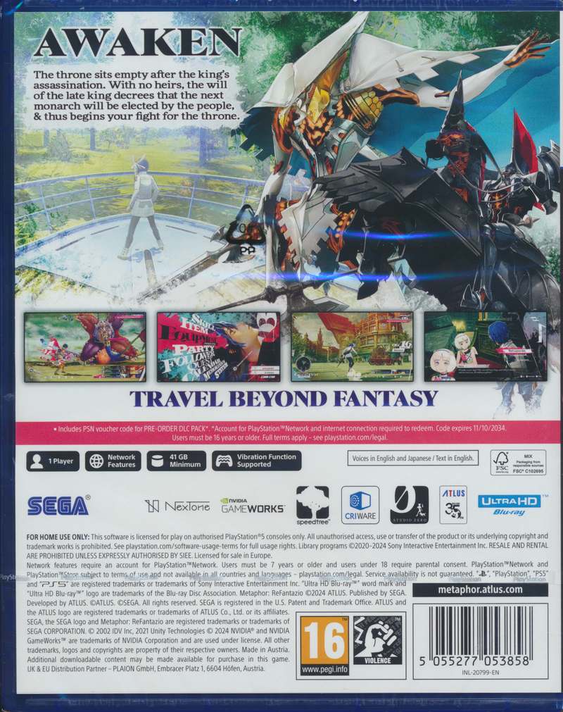 Metaphor ReFantazio PS5