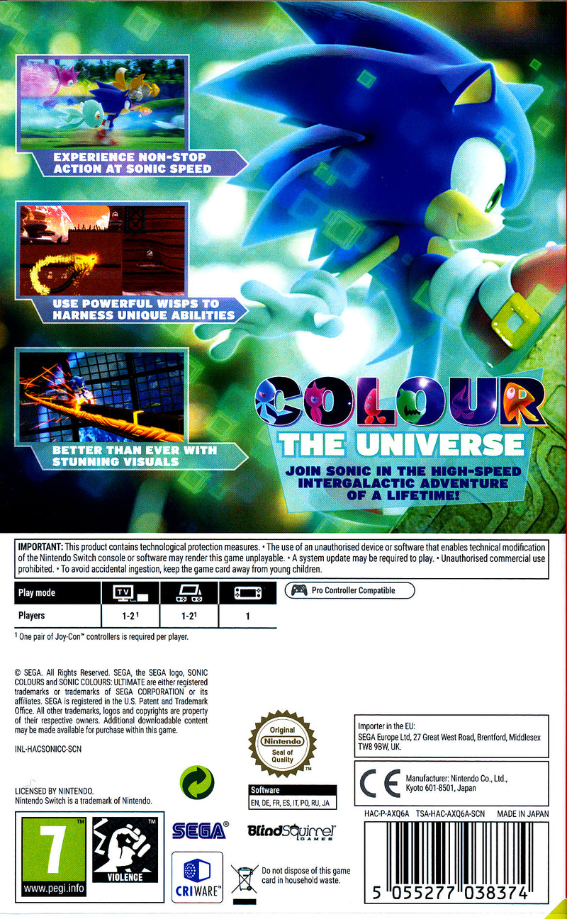 Sonic Colours Ultimate NS