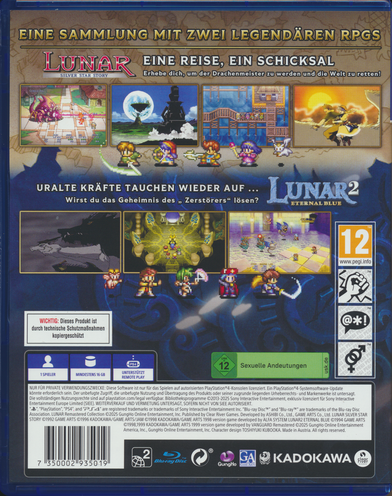 Lunar Remastered Collection USK PS4