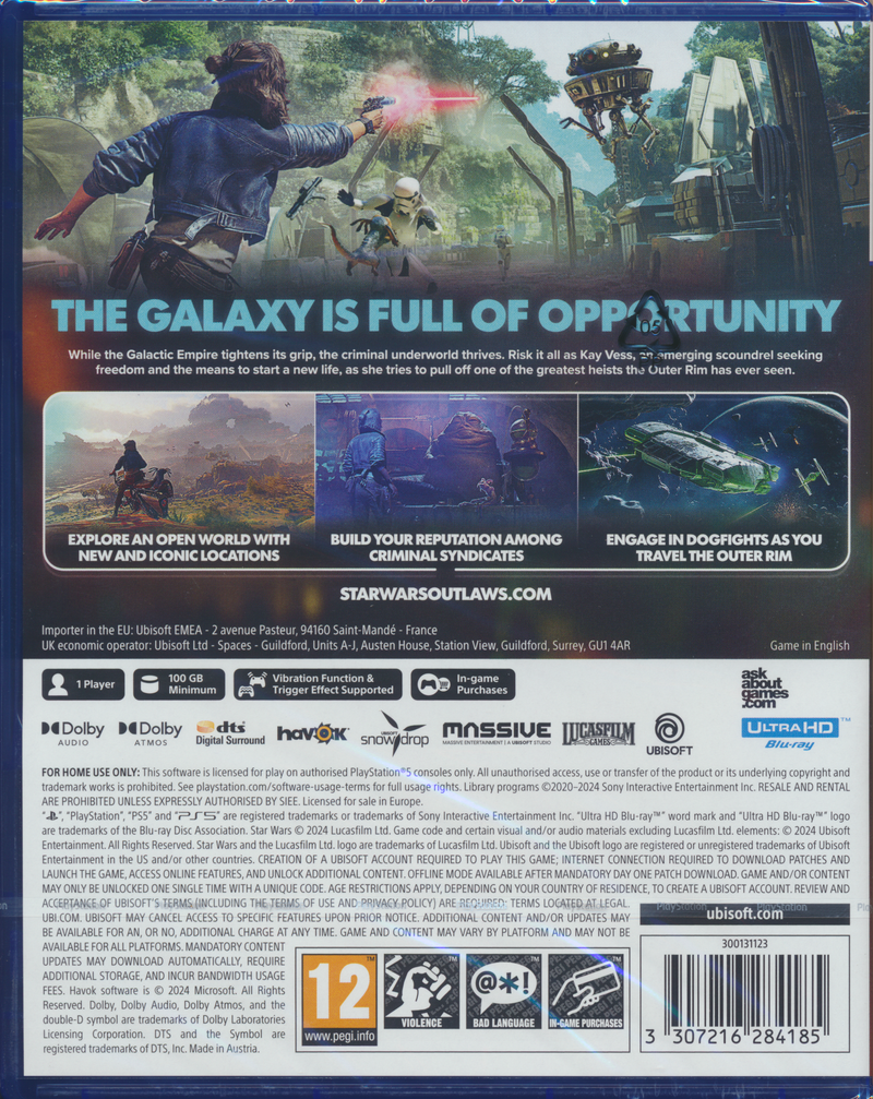 Star Wars Outlaws PS5