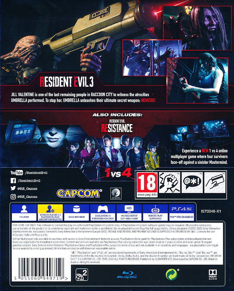 Resident Evil 3 Remake PS4