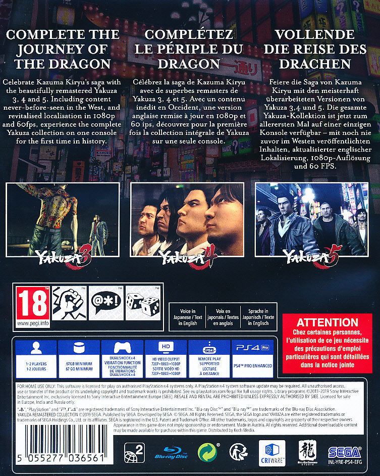 Yakuza Remastered Coll. PS4