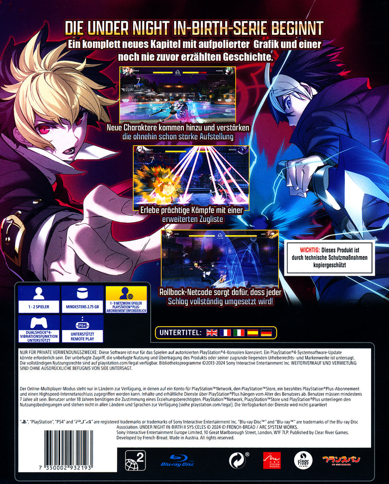 Under Night In Birth 2 USK PS4
