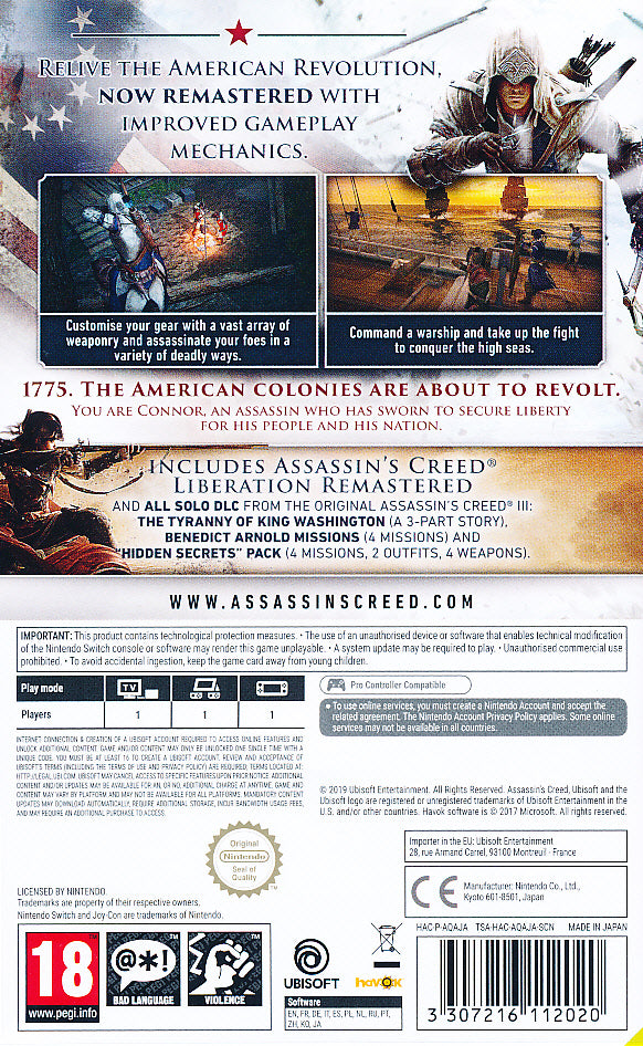 Assassins Creed 3 Remastered NS