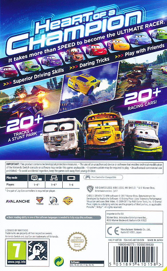 Cars 3 Driven to Win NS
