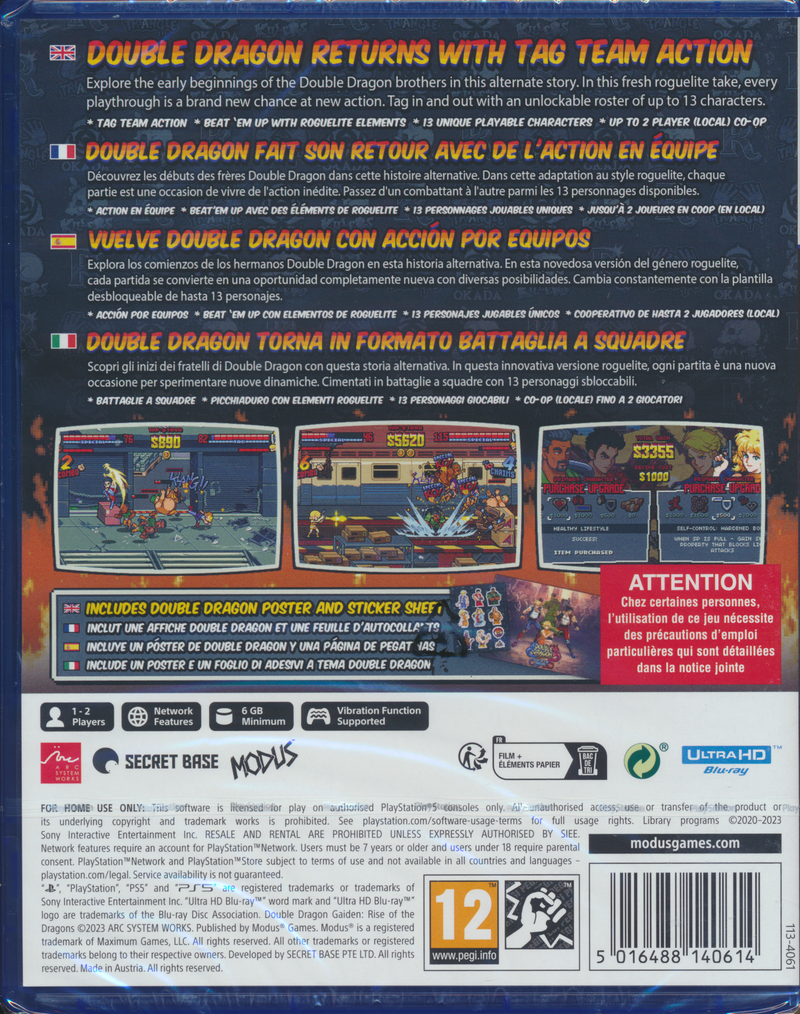 Double Dragon Gaiden Rise of the Dragons PS5