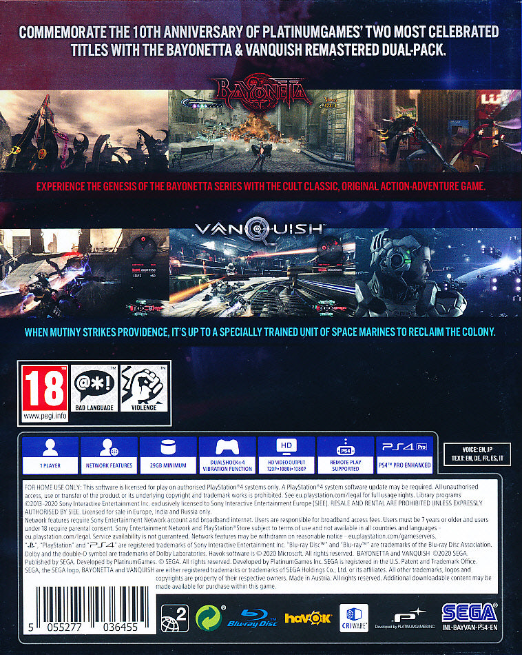 Bayonetta & Vanquish 10th Anni PS4