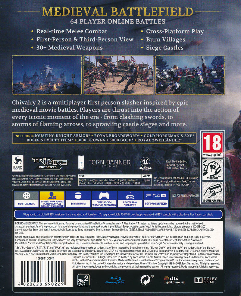 Chivalry 2 Day One Edition PS4