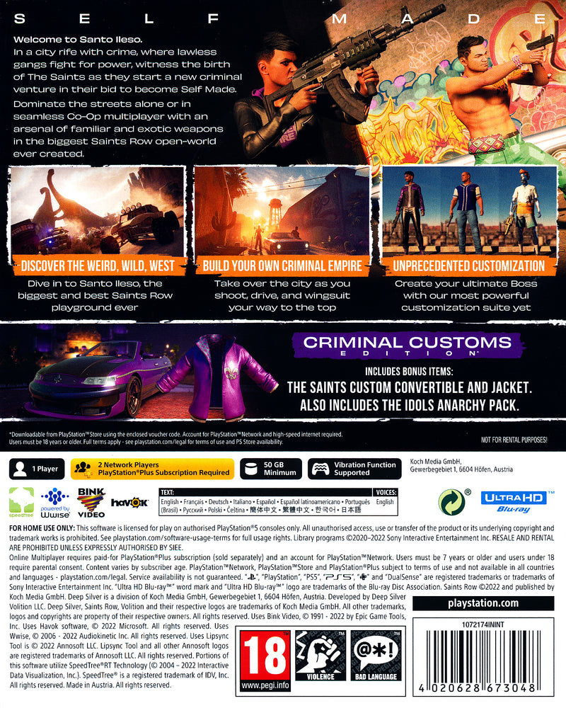 Saints Row Criminal Customs Ed. PS5