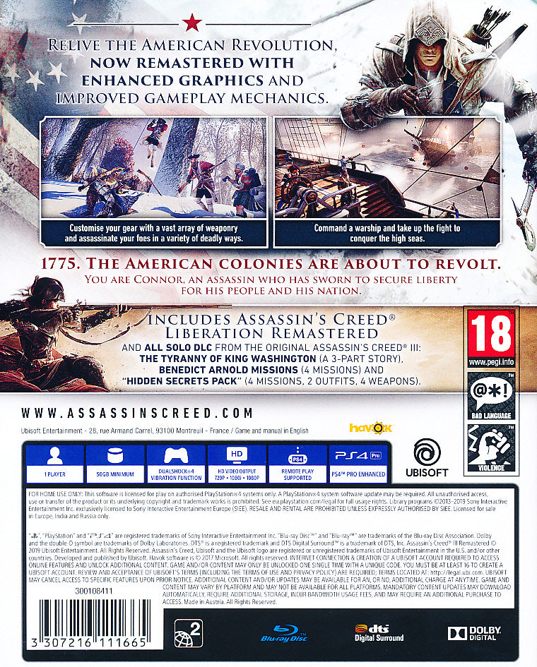 Assassins Creed III Remastered PS4