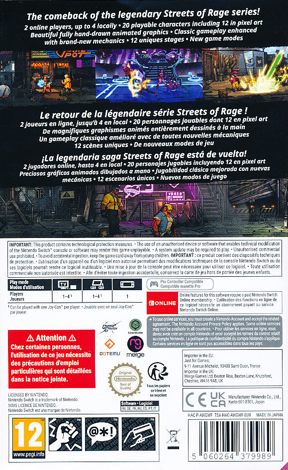 Streets of Rage 4 Anniversary Ed NS