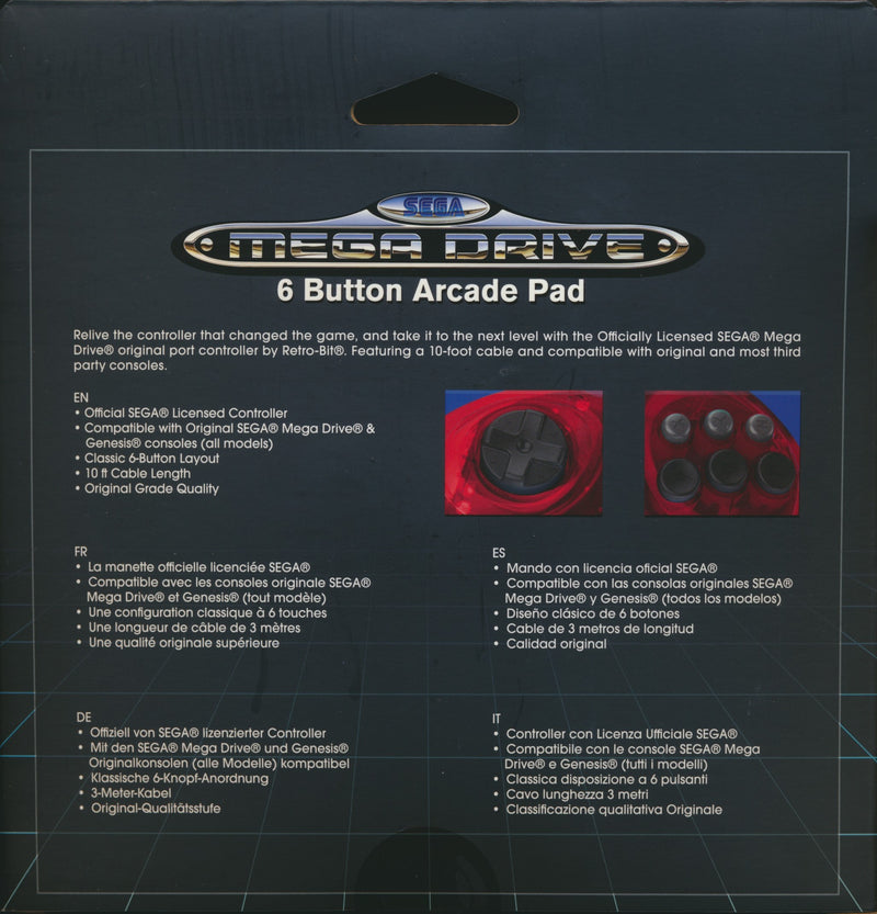 Retro-Bit SEGA MD Controller Crimson Red