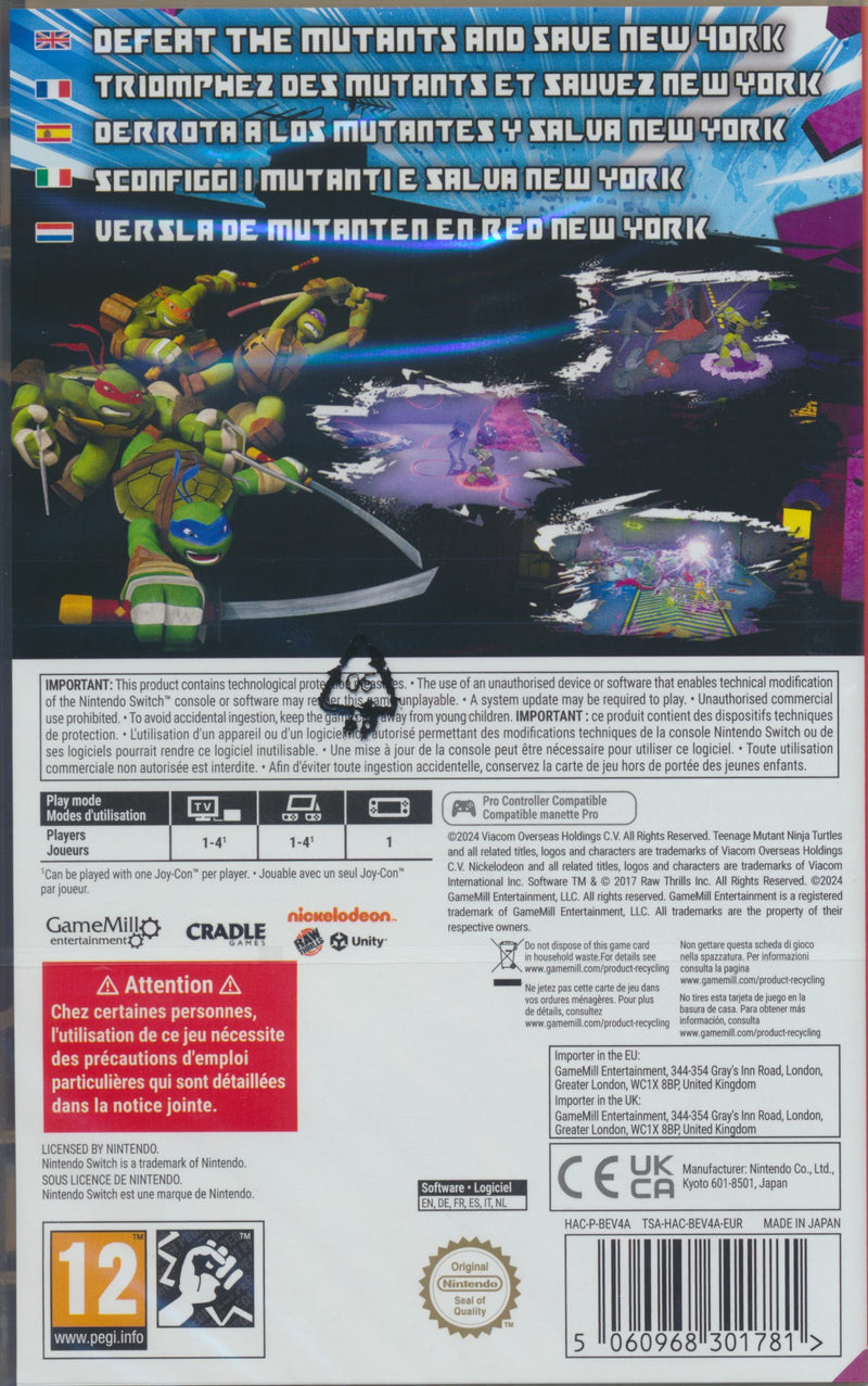 TMNT Arcade Wrath of the Mutants NS