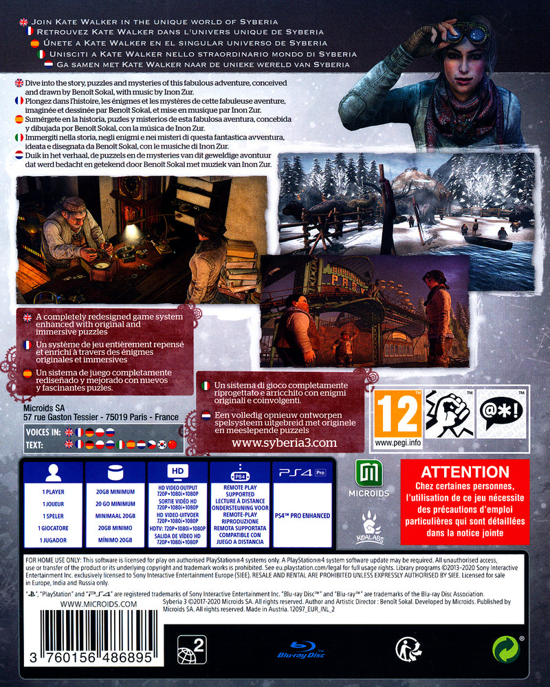 Syberia 3 PS4