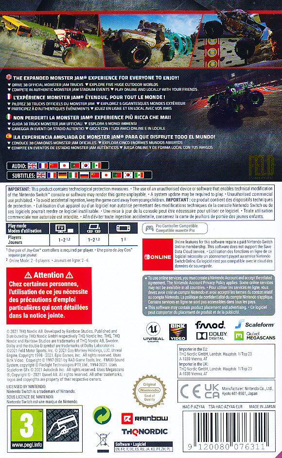 Monster Jam Steel Titans 2 NS