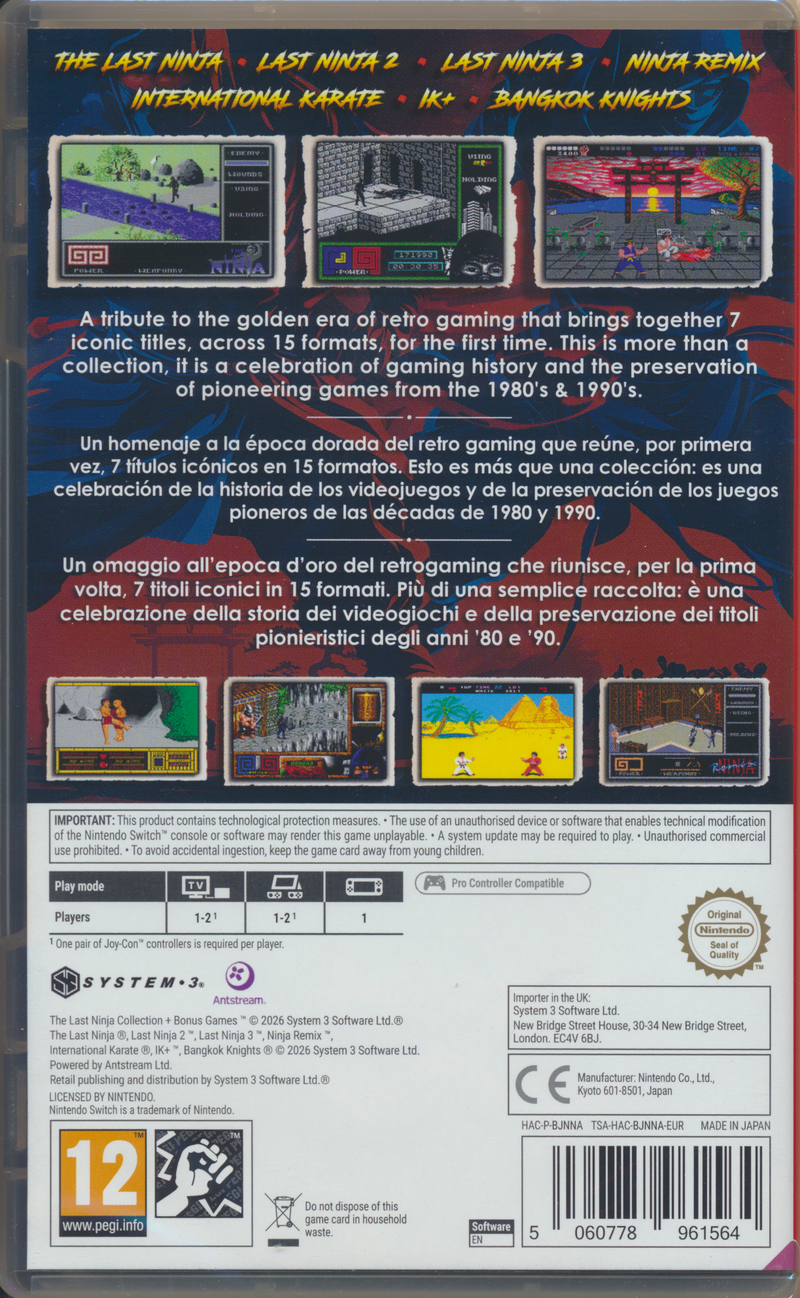 The Last Ninja Collection + Bonus Games NS