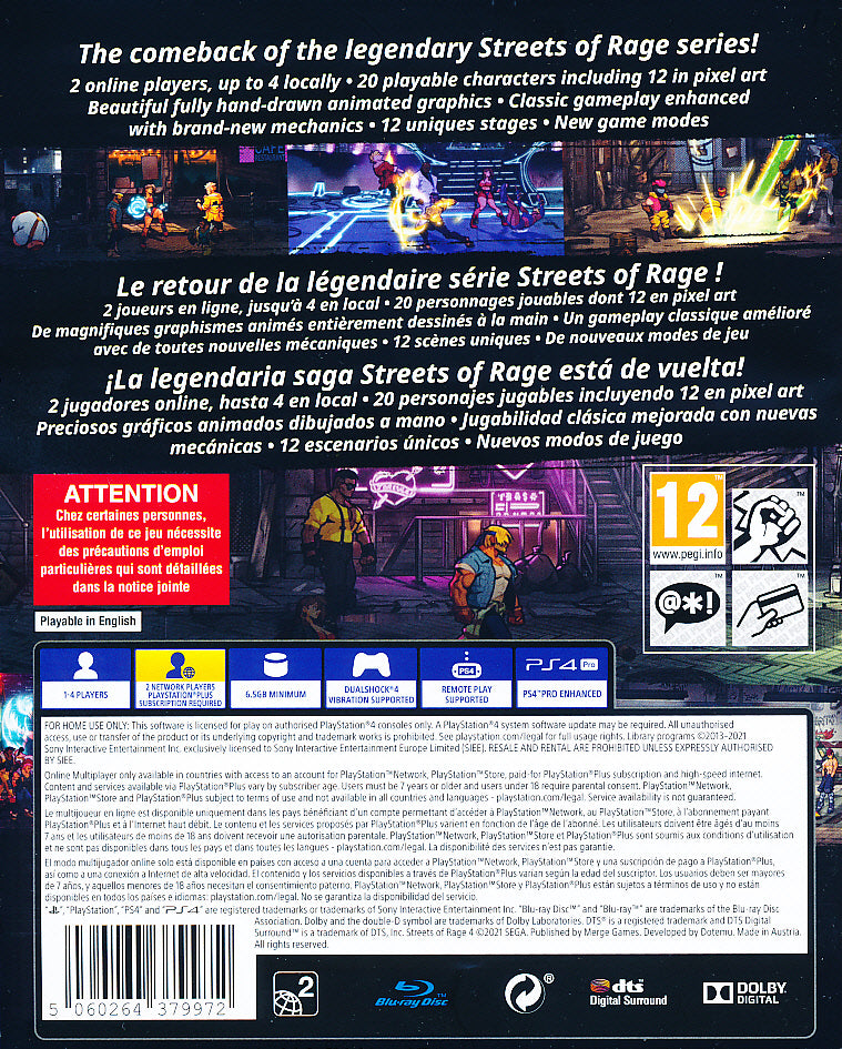Streets of Rage 4 Anniversary EDPS4