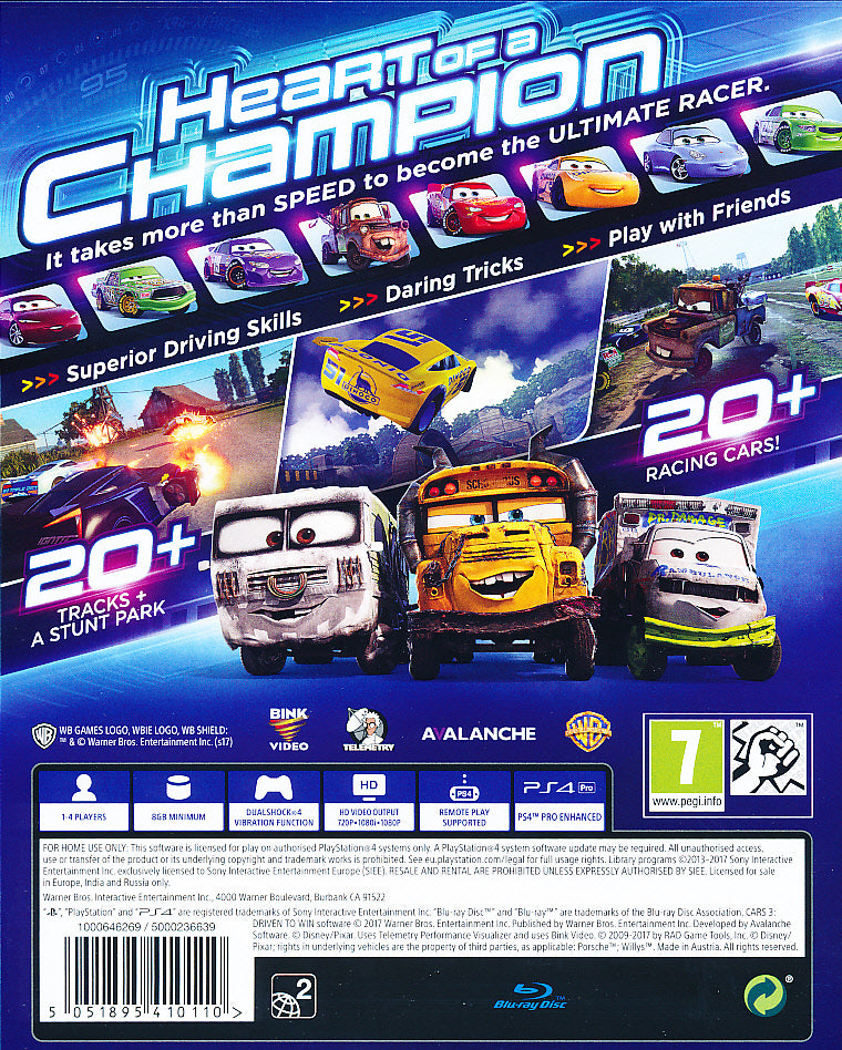 Cars 3 Driven to Win PS4