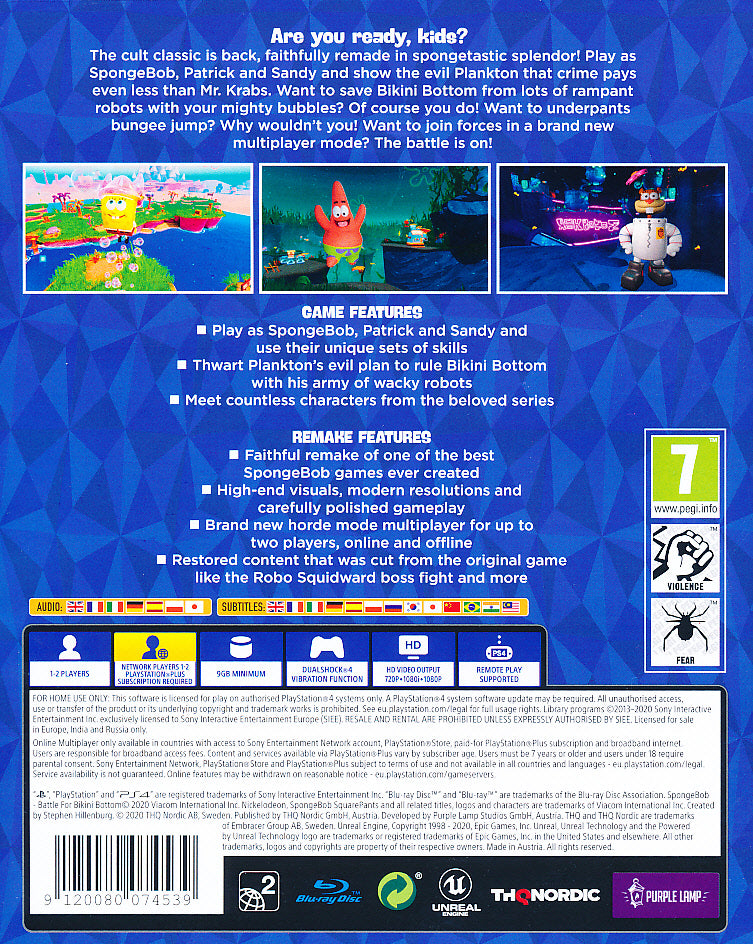 Spongebob Battle for Bikini Re. PS4