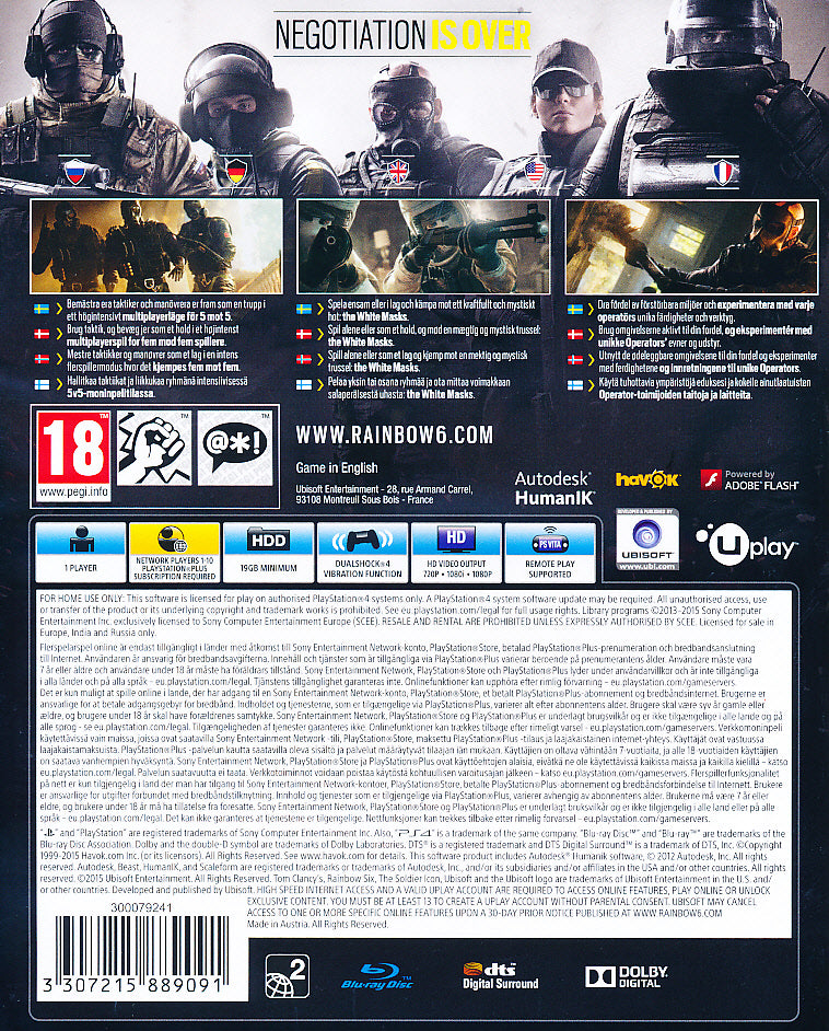 Rainbow Six Siege PS4