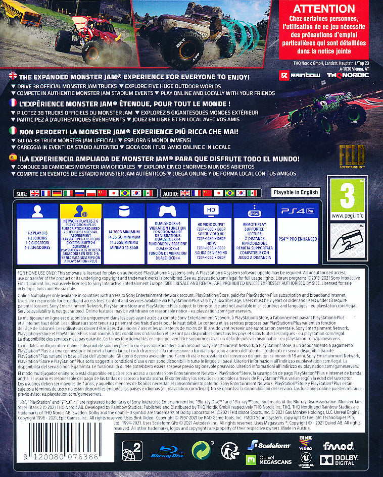 Monster Jam Steel Titans 2 PS4