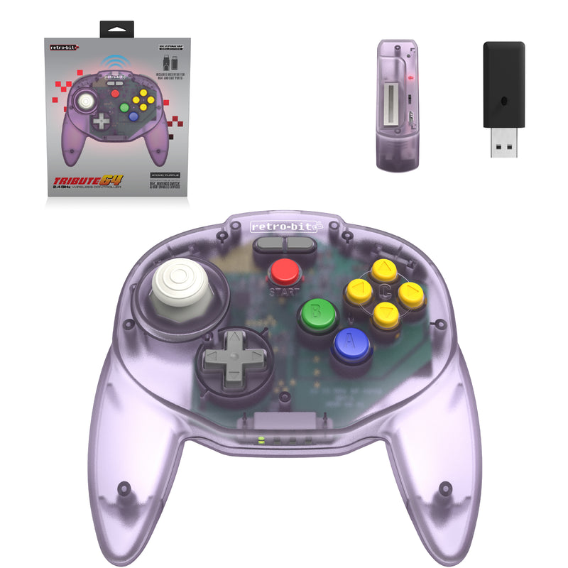 Retro-Bit Tribute 64 2.4G Purple