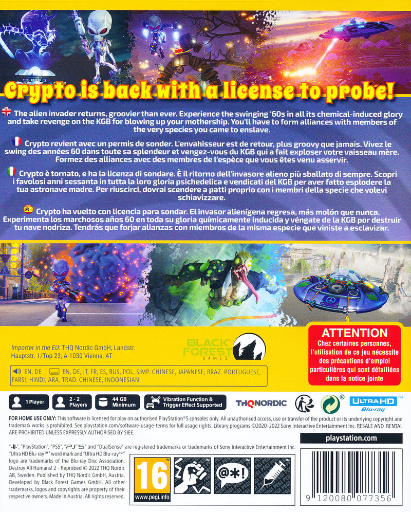 Destroy All Humans 2 Reprobed PS5