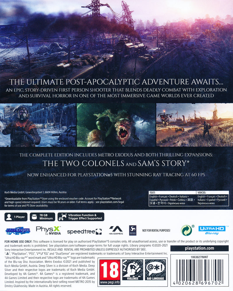 Metro Exodus Complete Edition PS5