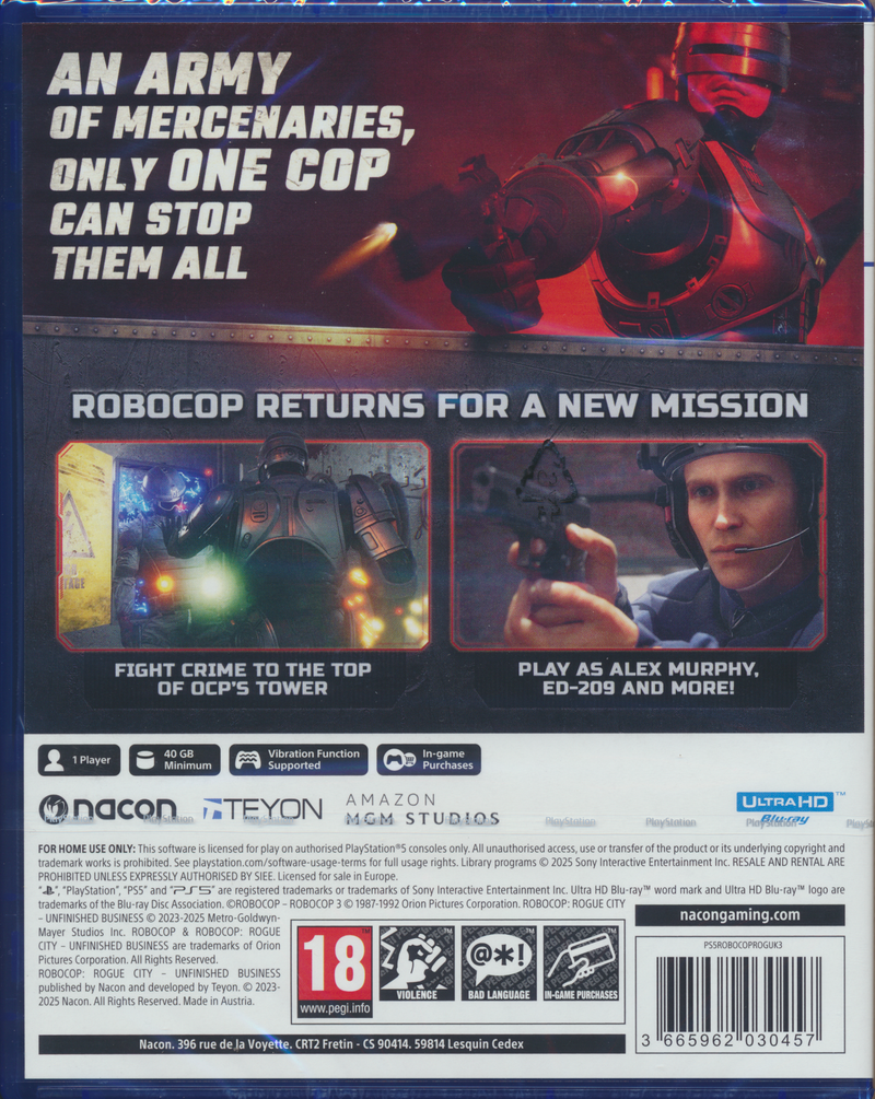 RoboCop Rogue City Unfinished Business PS5