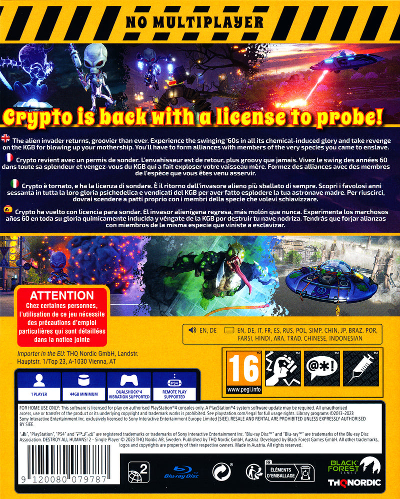 Destroy All Humans 2 Reprobed PS4