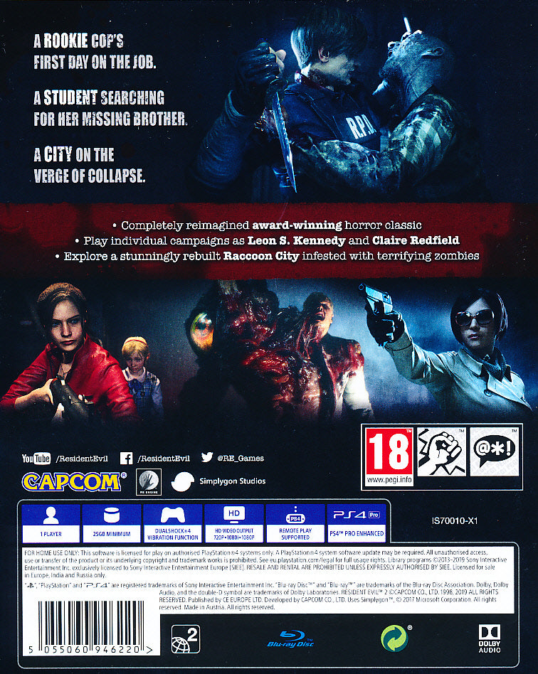 Resident Evil 2 Remake PS4