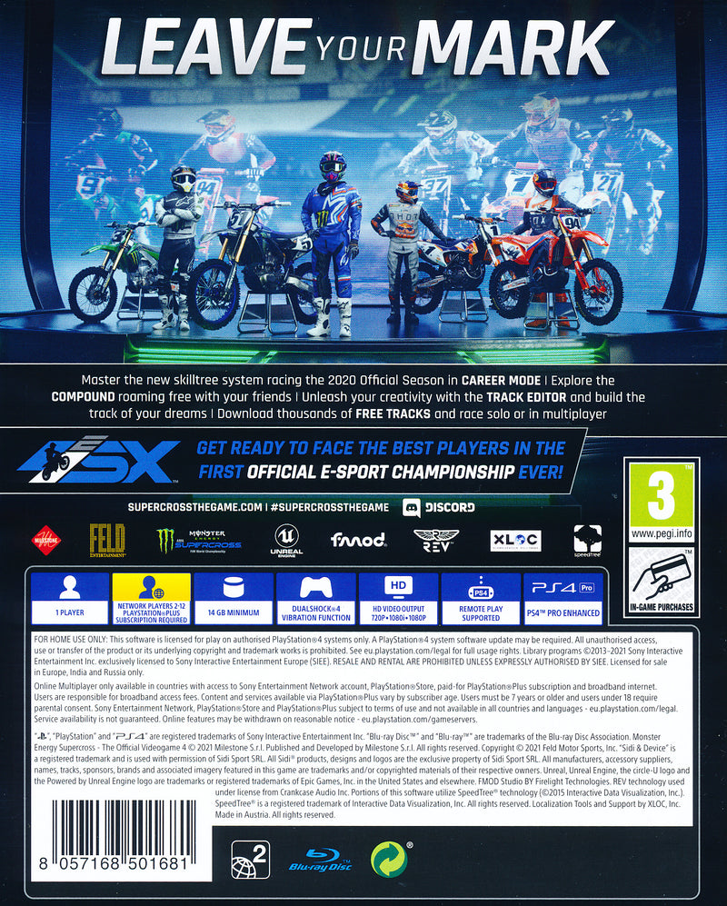 Monster Energy Supercross 4 PS4