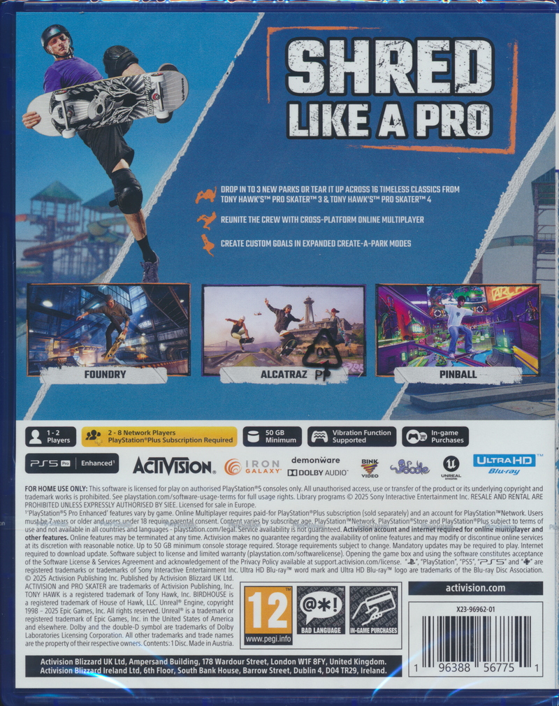Tony Hawk's Pro Skater 3+4 PS5