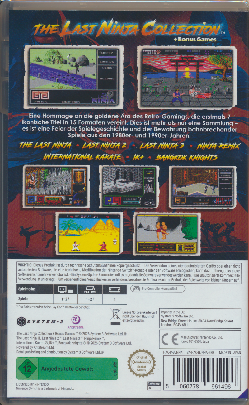 The Last Ninja Collection + Bonus Games USK NS