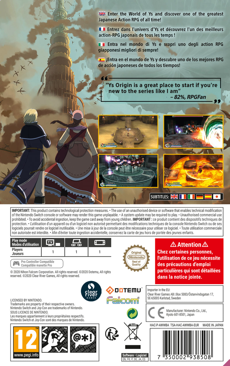 Ys Origin NS